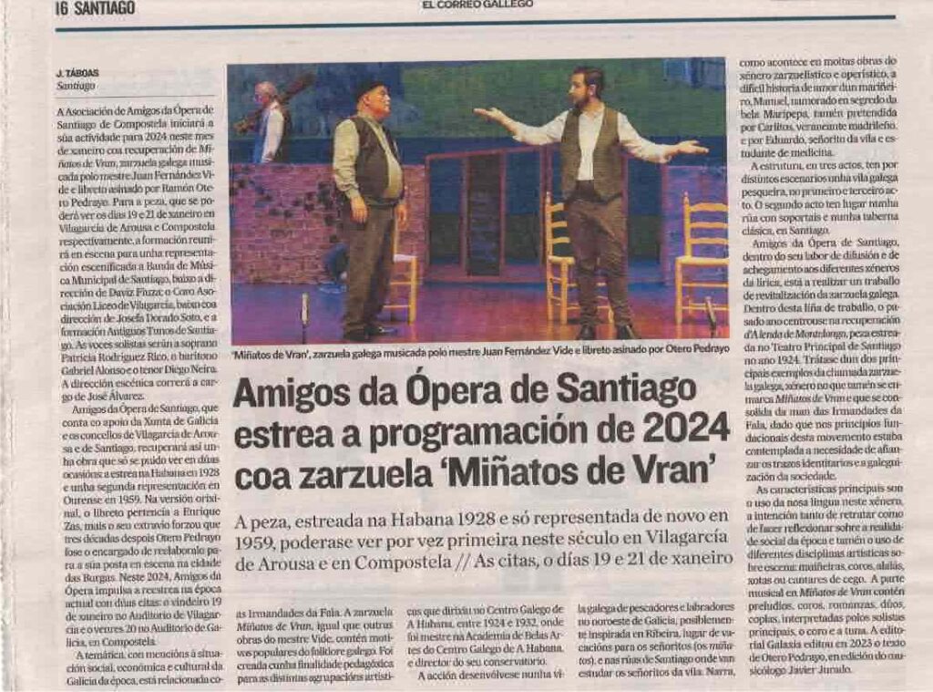 Minatos 1 Correo 1 | Amigos Ópera Santiago